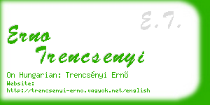 erno trencsenyi business card